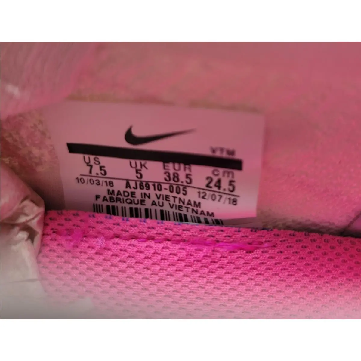 Nike shoes - Nike Air VaporMax Flyknit 3 - AJ6910-005 - Pink (UPC: 192502331369) 5