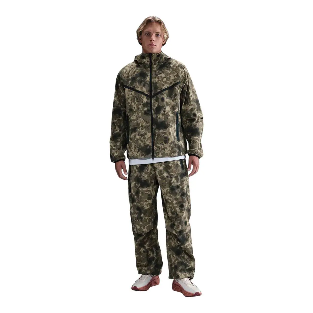 Mens Nike Tech Dri-fit Woven Camo Windrunner Jacket_olive HV0979-210-SIZE XL - NEUTRAL OLIVE/BLACK