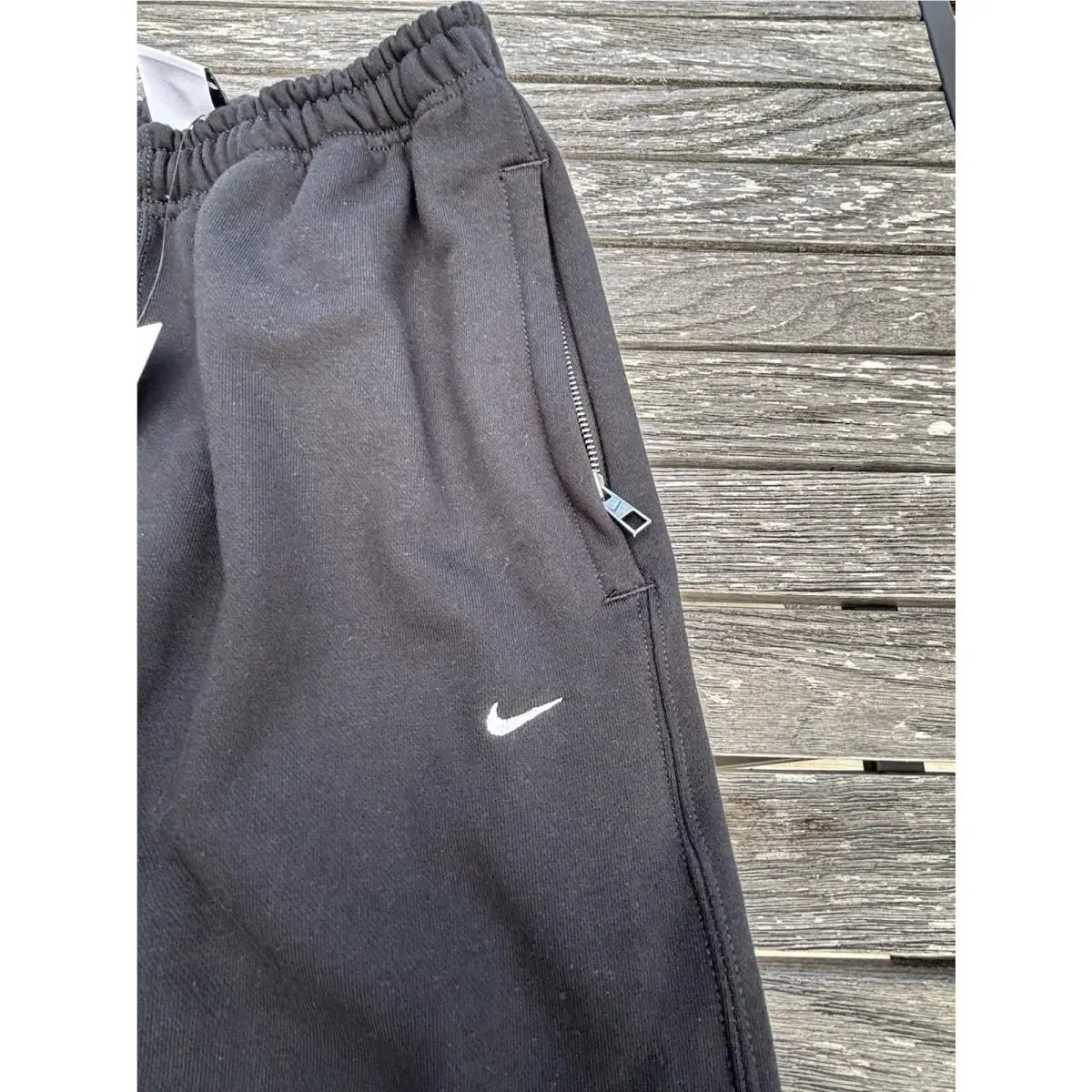 Nike clothing - Nike Solo Swoosh Fleece Sweatpants - HV1088-010 - Black (UPC: 196155011623) 2