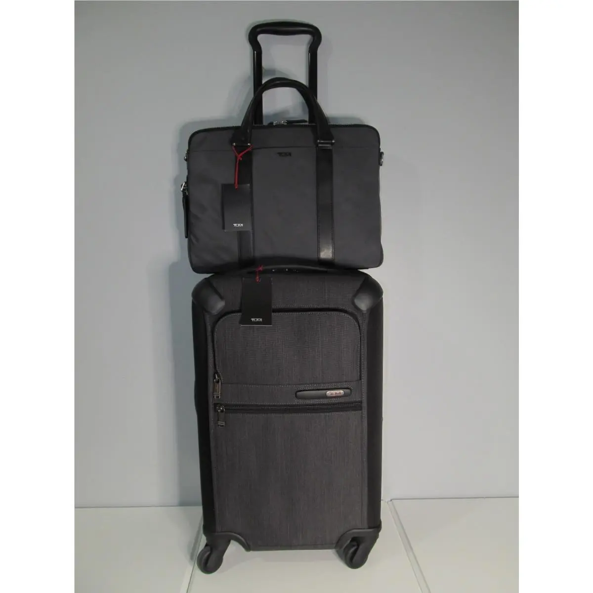 Tumi Platinum 2 Piece Luggage Set-medium Trip Carry On Tech Laptop Brief
