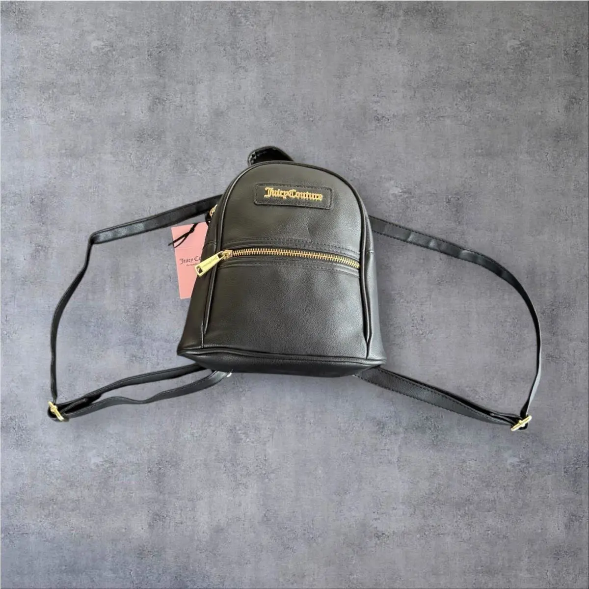 Juicy Couture Mini Backpack Black Leather Gold Hardware