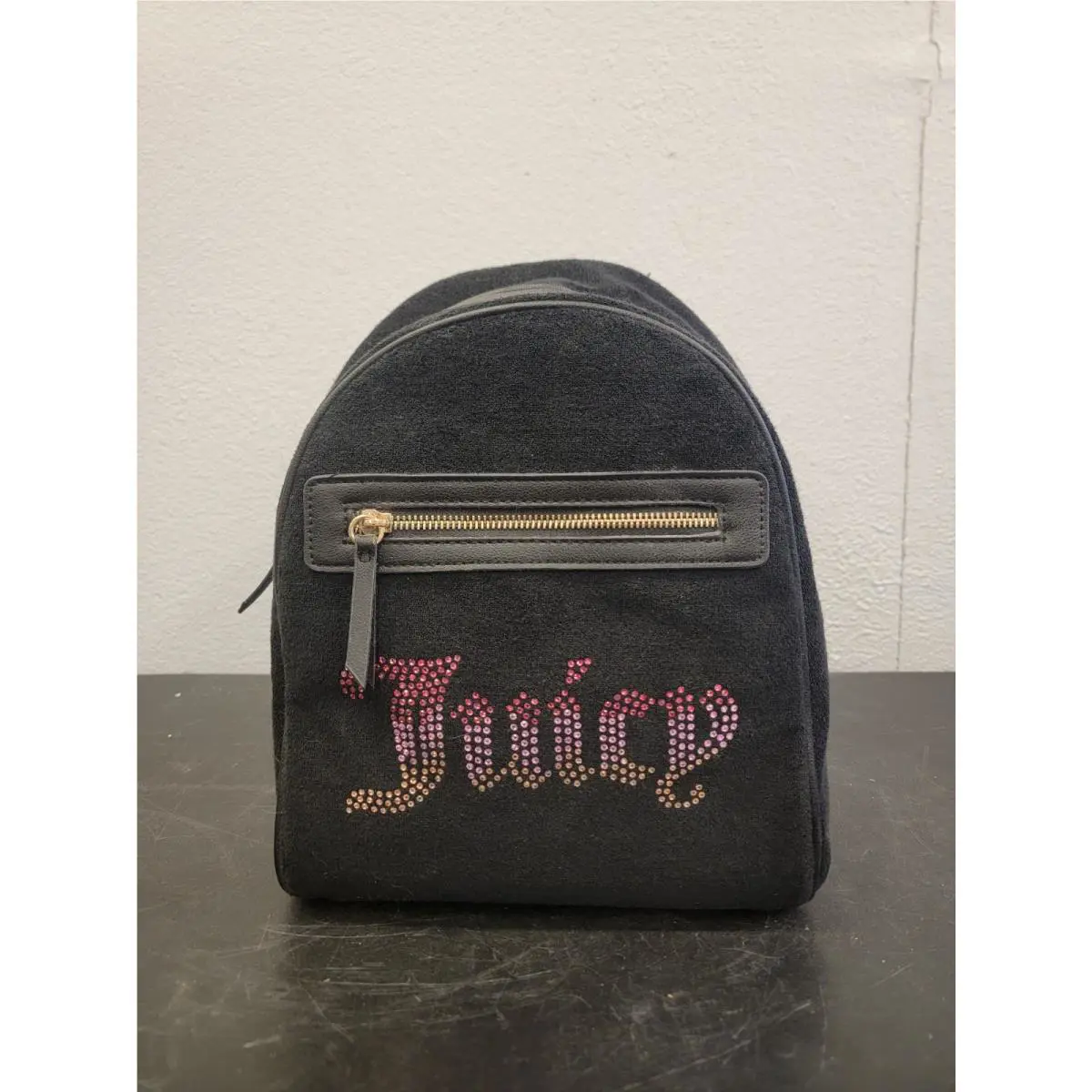Juicy Couture Big Spender Velour Velvet Black Liquorice Mini-backpack