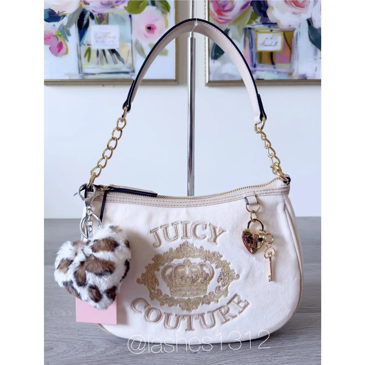 Juicy Couture Purse Falling For Juicy Shoulder Bag - Cream Gold