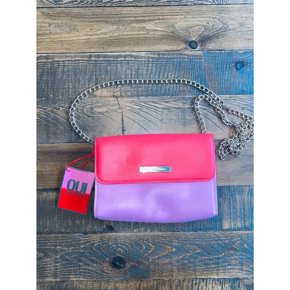 Juicy Couture Pink Crossbody Purse with Gold Chain Strap