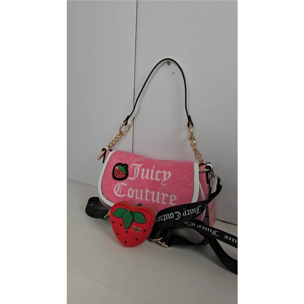 Juicy Couture Y2K Crossbody Shoulder Pink Strawberry Retro Bag Gift For Her