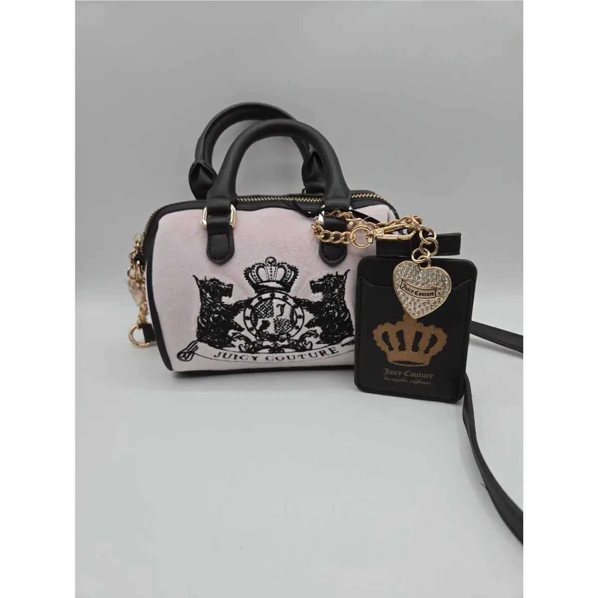 Juicy Couture Mini Barrel Satchel Classic Scottie Crossbody/crystal Charm