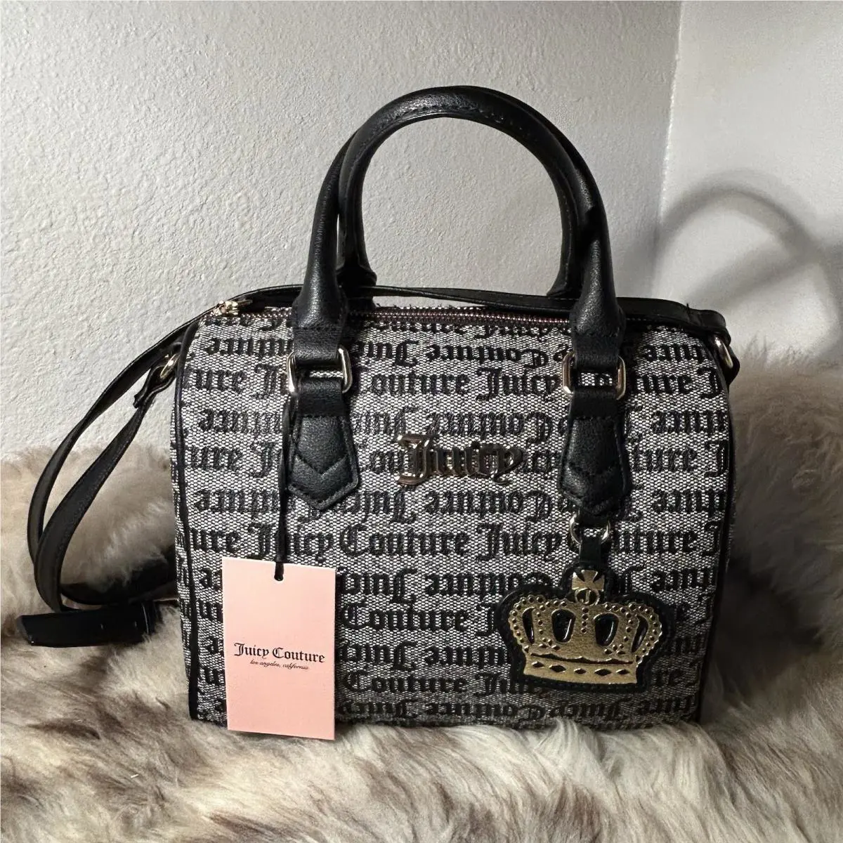 Juicy Couture Fresh Take Satchel - Black Beige - Crown