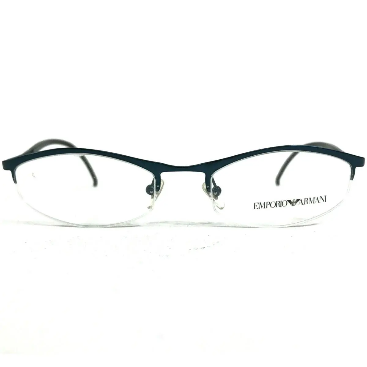 Emporio Armani Eyeglasses Frames 191 1013 Shiny Blue Oval Half Rim 52-19-140