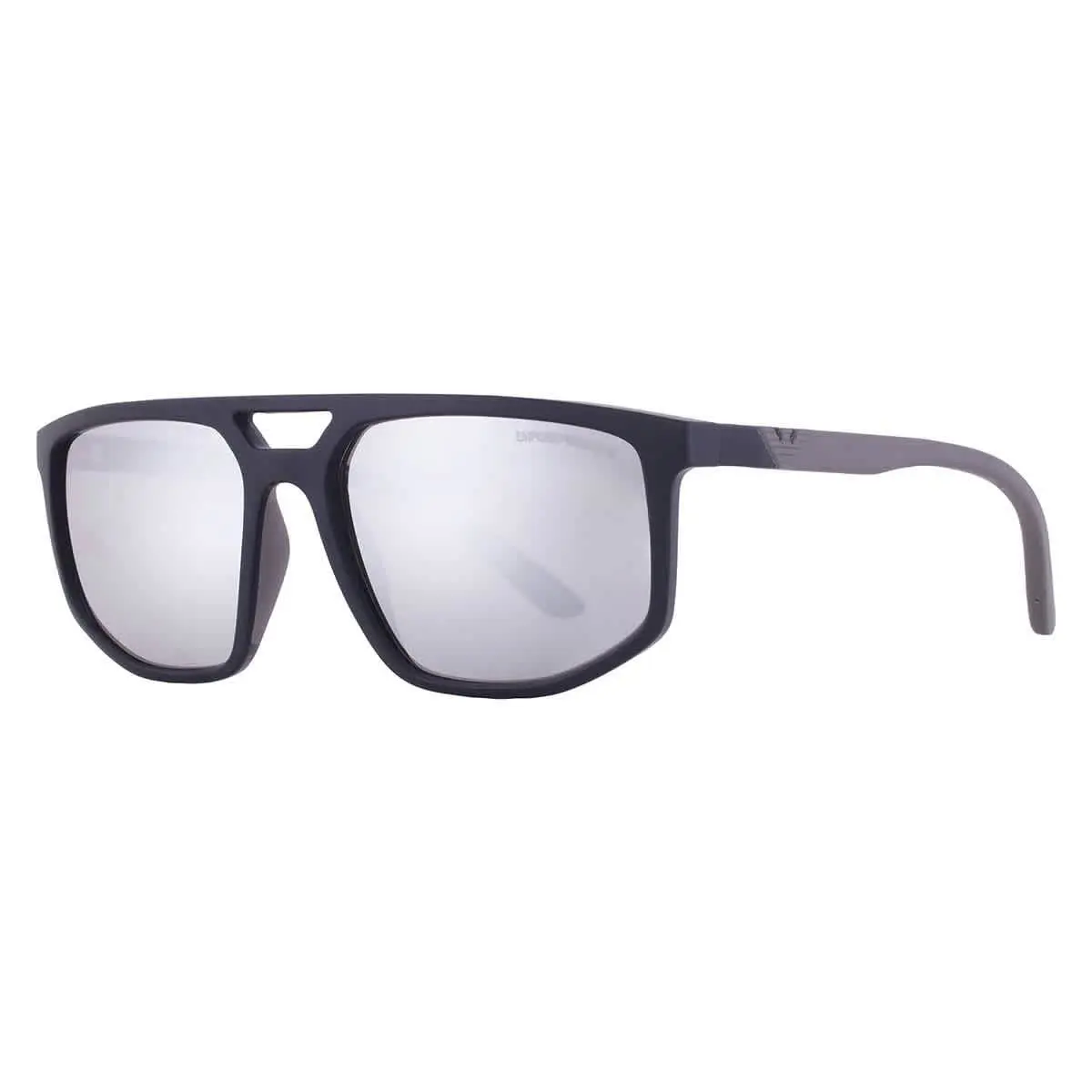 Emporio Armani Light Grey Mirror Silver Navigator Men`s Sunglasses EA4248U