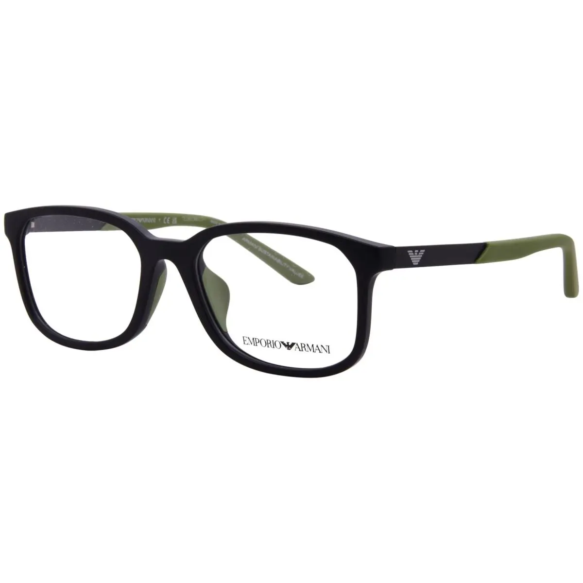 Emporio Armani EK3008U 5001 Eyeglasses Youth Kids Boy`s Black Full Rim 49mm