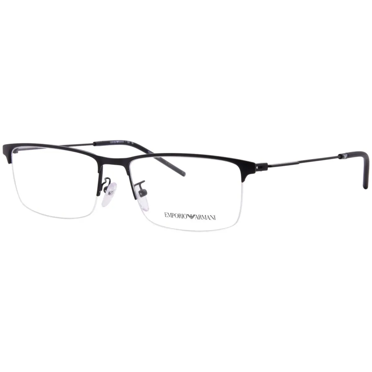 Emporio Armani EA1168D 3001 Eyeglasses Men`s Matte Black Semi Rim Rectangle 56mm