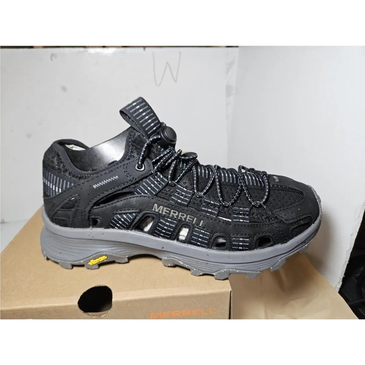 Merrell Speed Fusion Stretch Men 8 M Vibram Hiking Water Shoes Black J005007