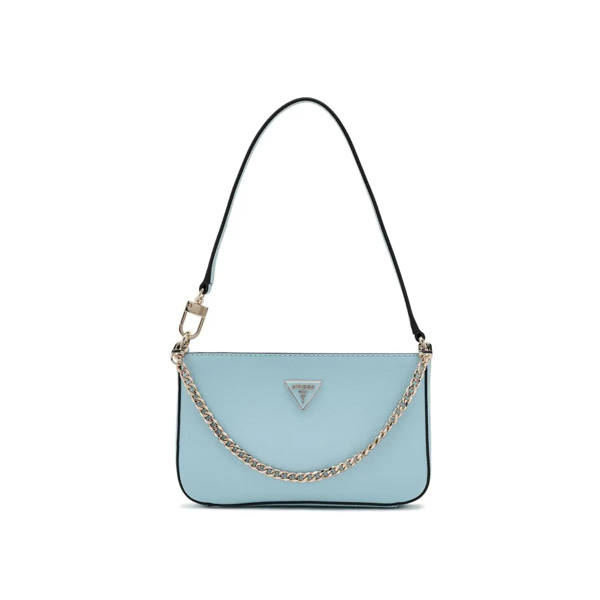 Woman`s Handbags Guess Noelle Ii Mini Top Zip Shoulder Bag - Aqua, Exterior: Multicolor