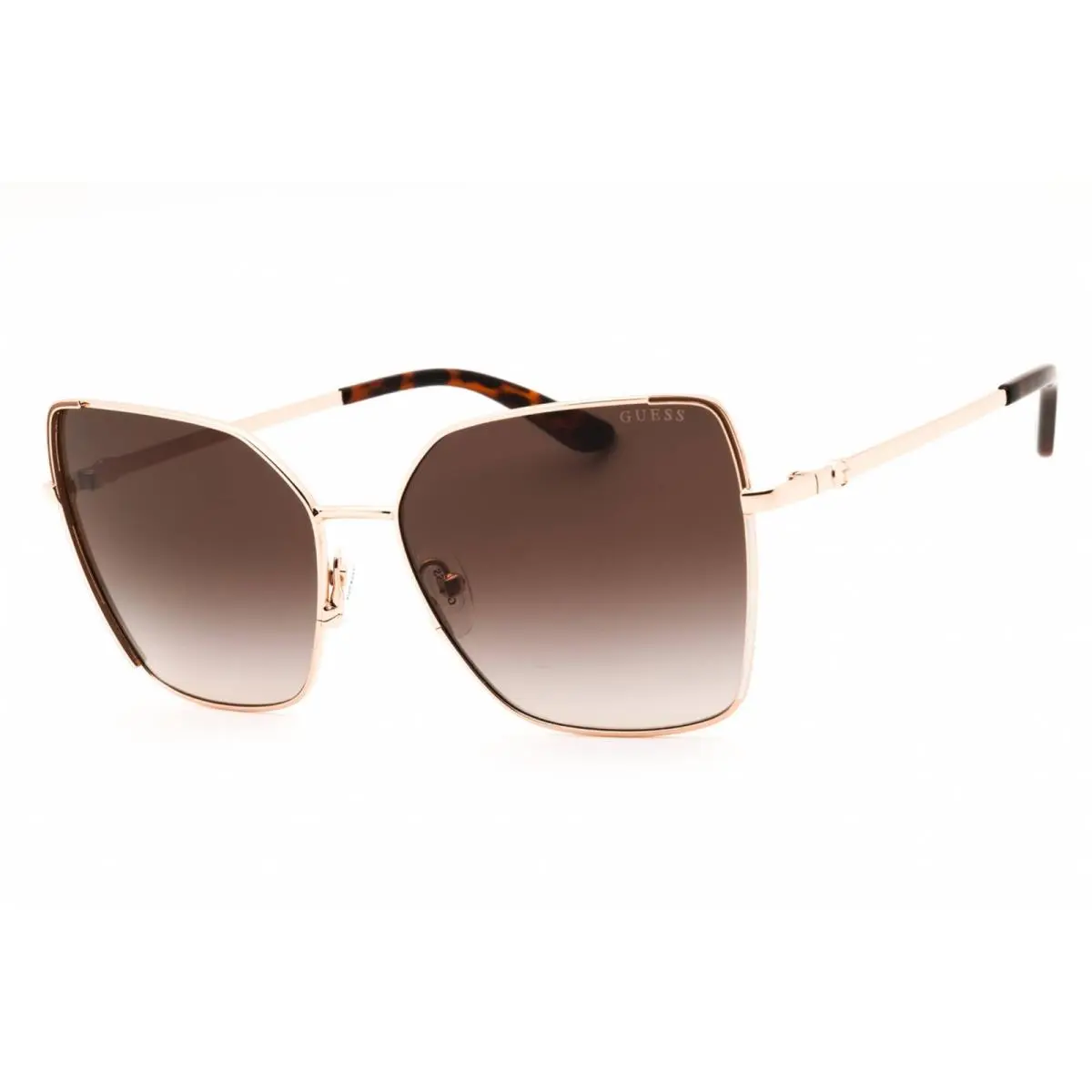 Guess Unisex Sunglasses Shiny Rose Gold Metal Full Rim Cat Eye Frame GU00192 28F