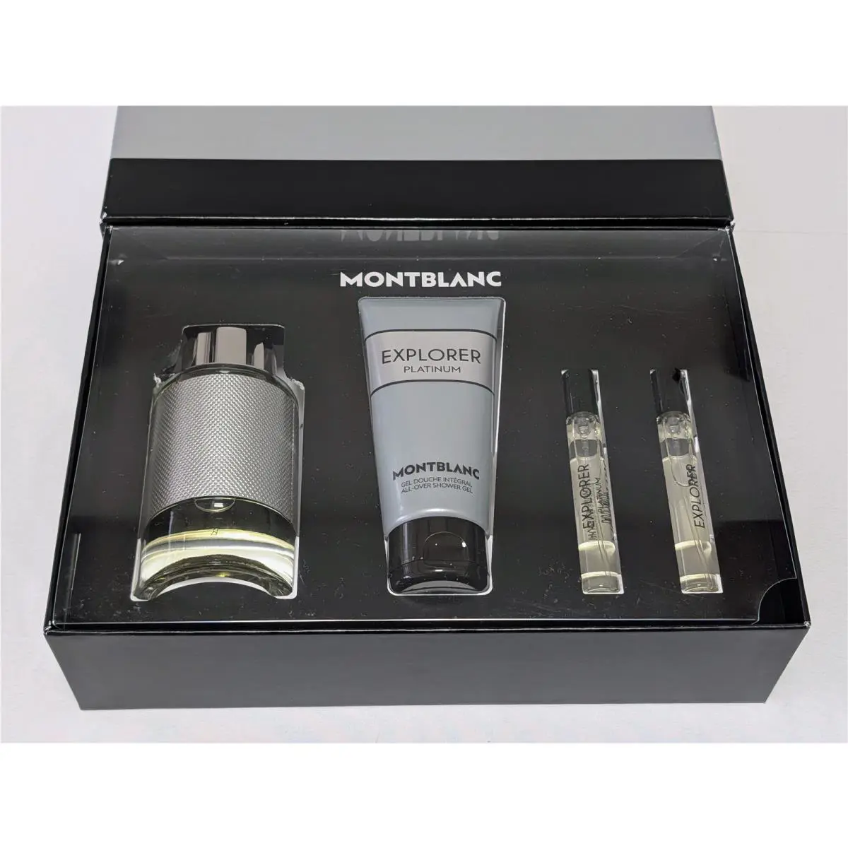 Montblanc Mont Blanc Explorer Platinum Eau De Parfum 3.3 Oz Shower Gel 4 Pcs Set For Men