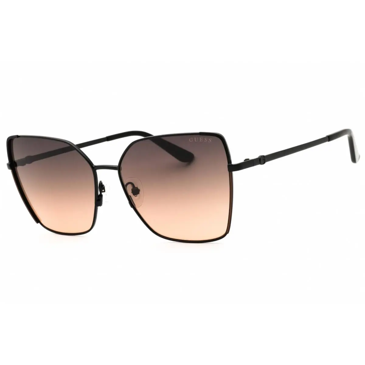 Unisex Sunglasses Shiny Black Metal Full Rim Cat Eye Frame GU00192 01B by Guess