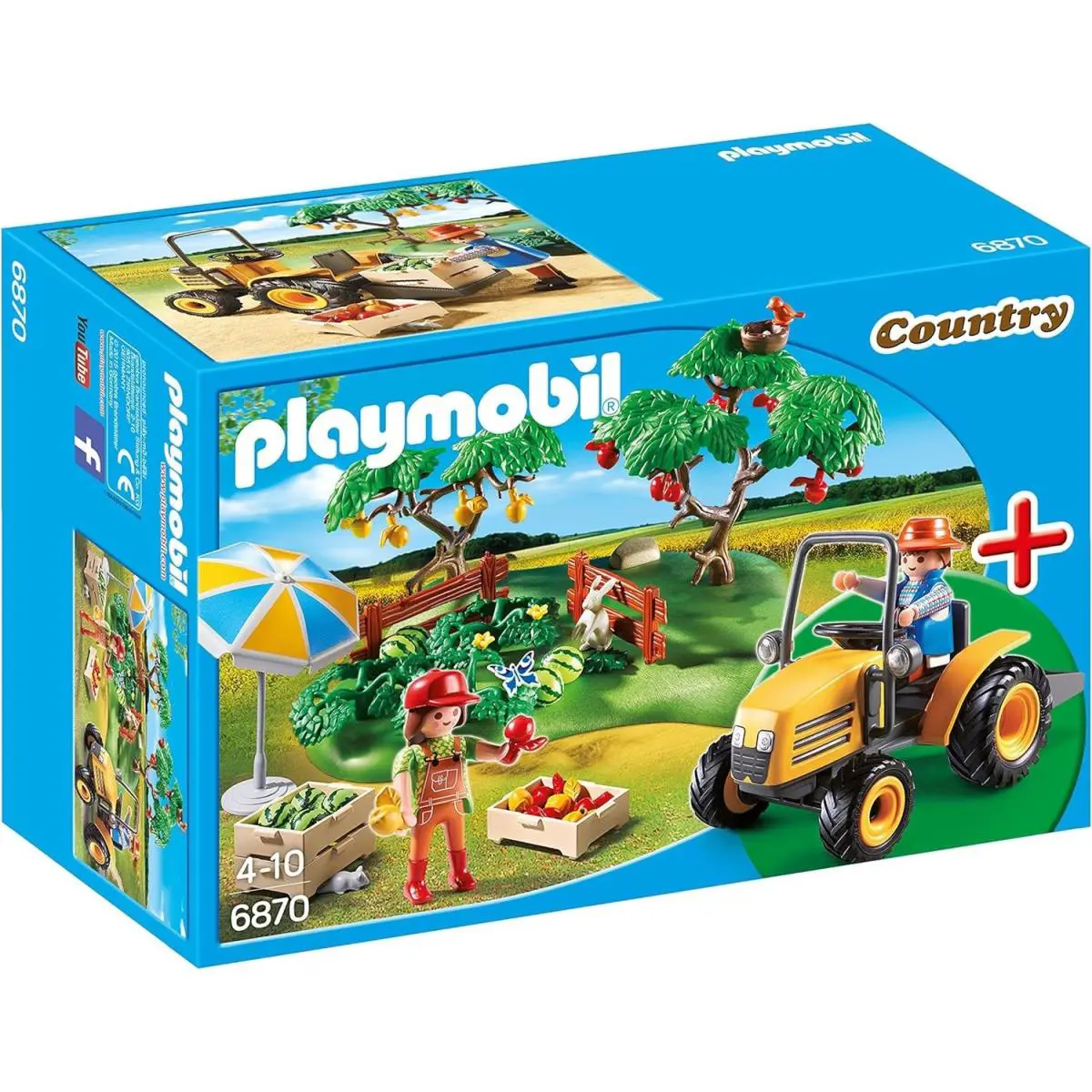 Playmobil Farm Scene 6870 Apple Trees Watermelons Tractor Figures FY