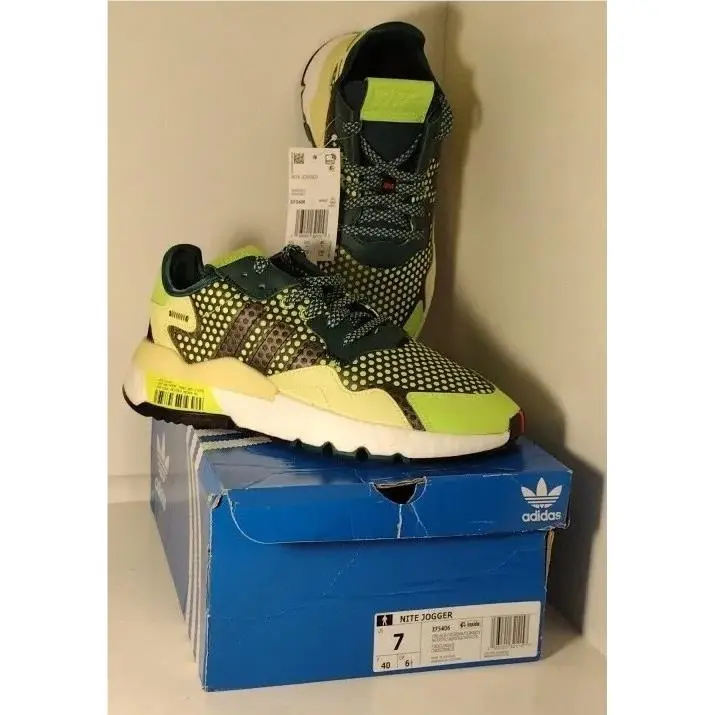 Adidas Mens`s Nite Jogger 3M Sneakers Size 7 EF5406 Green/white/black