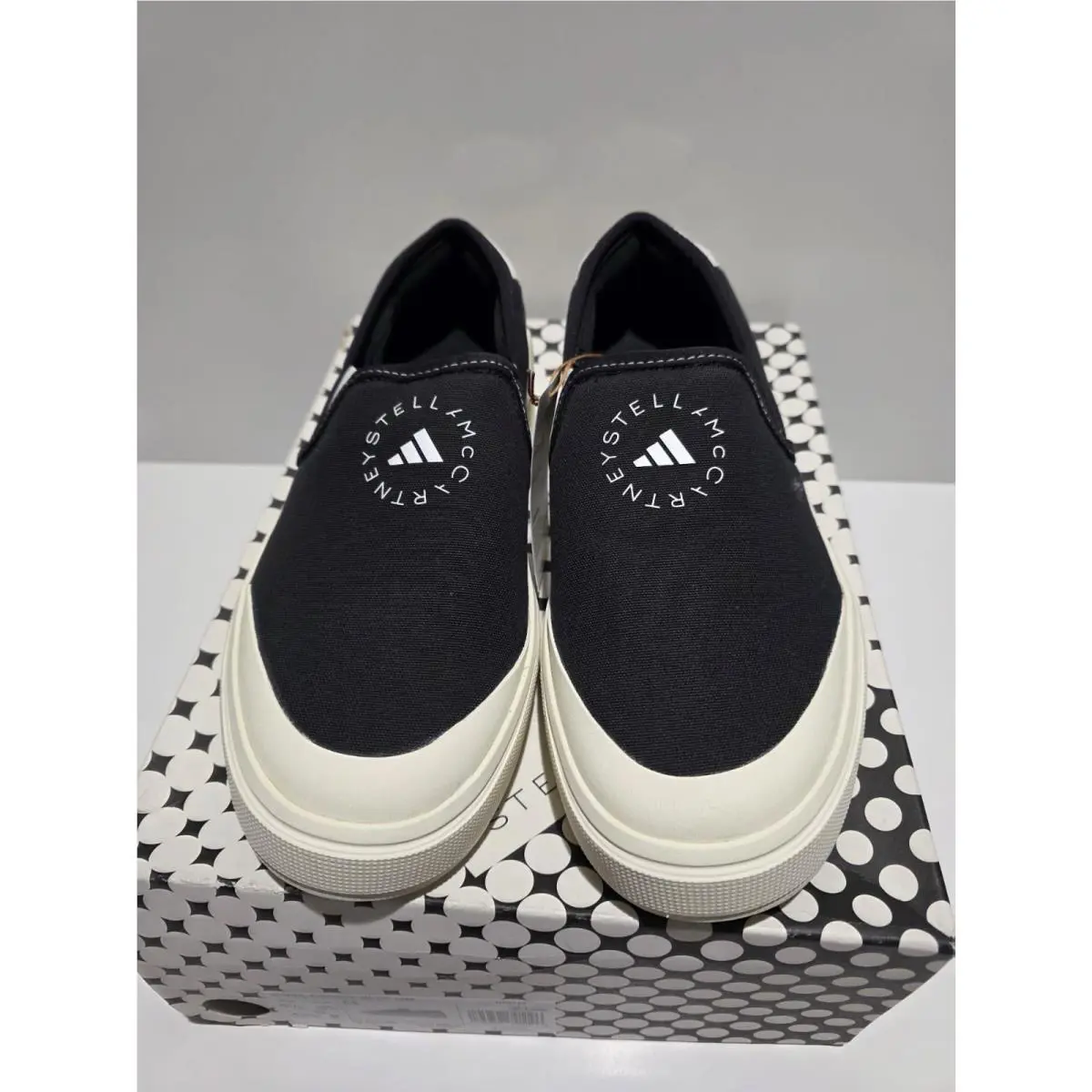 Adidas Asmc Court Slipon Unisex Athletic Sneaker Size 9.5 Black/white HP2772