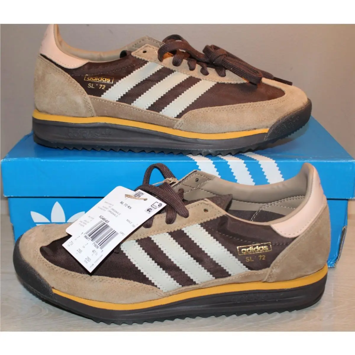 Adidas Men`s SL 72 RS Brown Putty Gray Sneakers Shoes Size 7.5