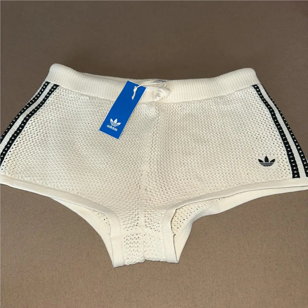 Adidas Originals Crochet Track Shorts Red and White Size Medium JD1078