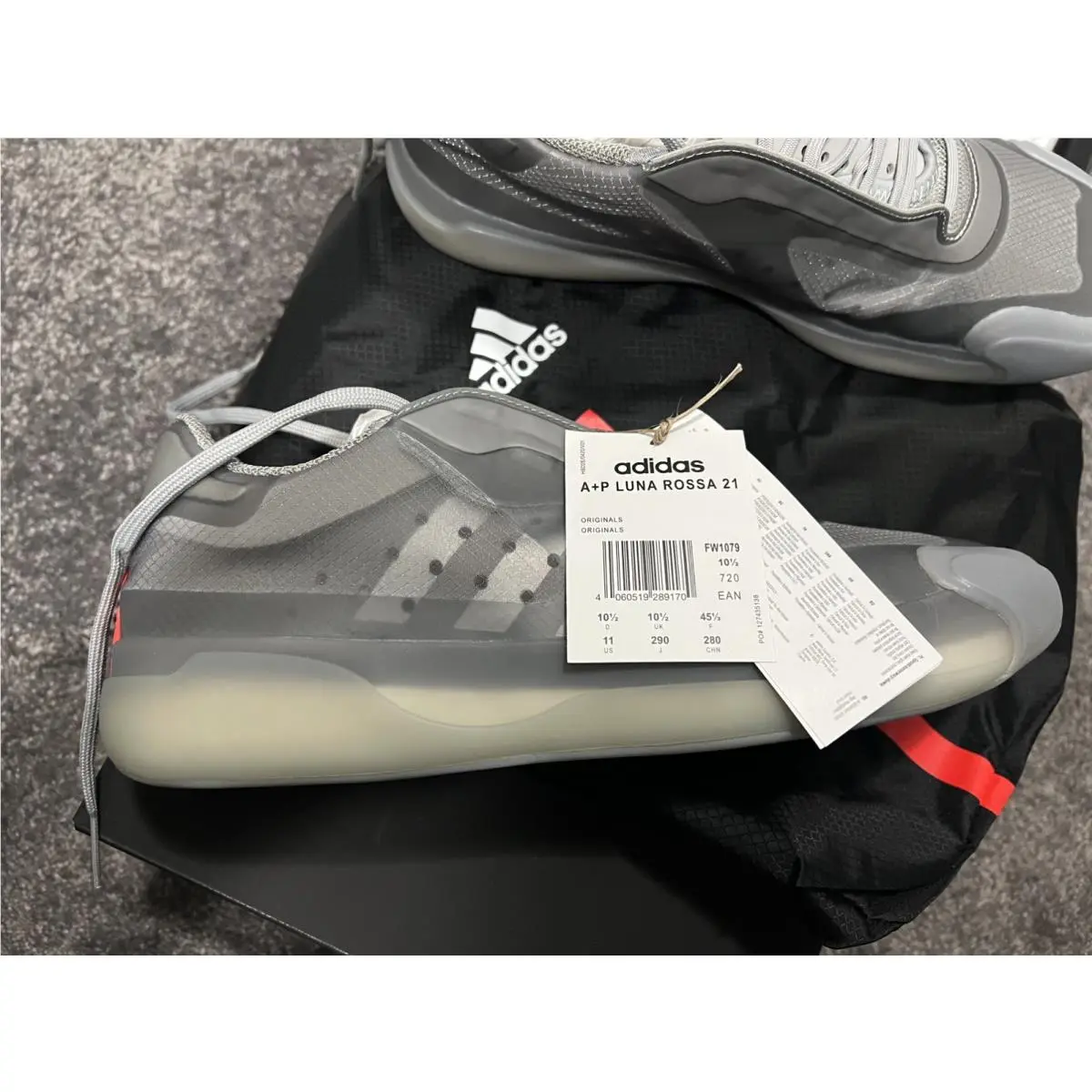 Adidas shoes - Prada x adidas Luna Rossa 21 - FW1079 - Silver, Manufacturer: MGH Solid Grey/Matte Silver/Red 10