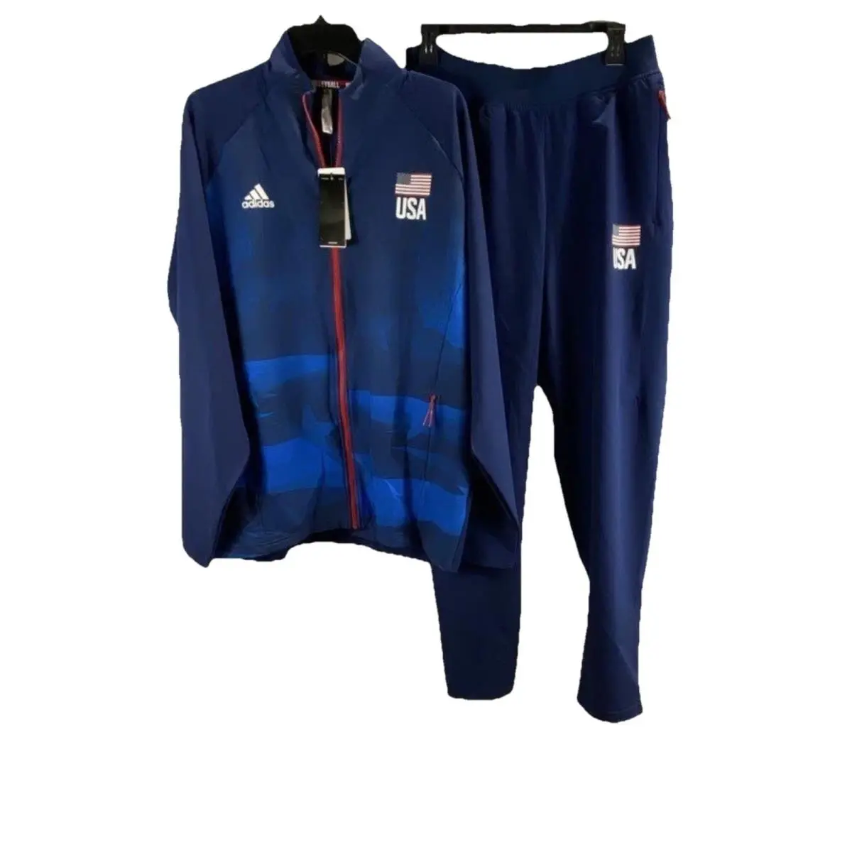 Adidas 2026 Men`s Usa Volleyball Team Warm Up Tracksuit Navy Blue Size Large