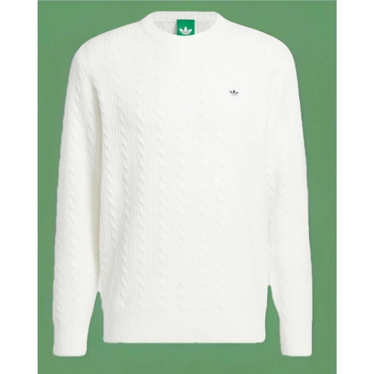 Adidas Originals Cable Knit Sweater Chalk White JN9740 Size Xxl