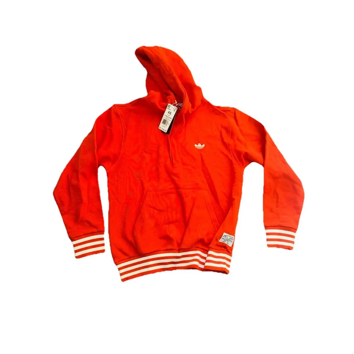 Adidas Shmoofoil Men Orange Heavy Weight Hoodie Sweatshirt XS Extra Small