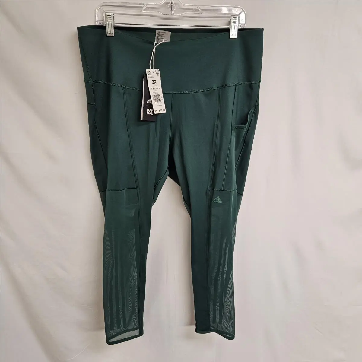 Ivy Park X Adidas Women`s 3 Stripe Green Mesh Tights Size 2X Plus