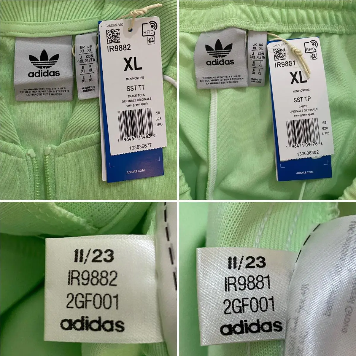 Adidas clothing - Semi Green Spark White 3