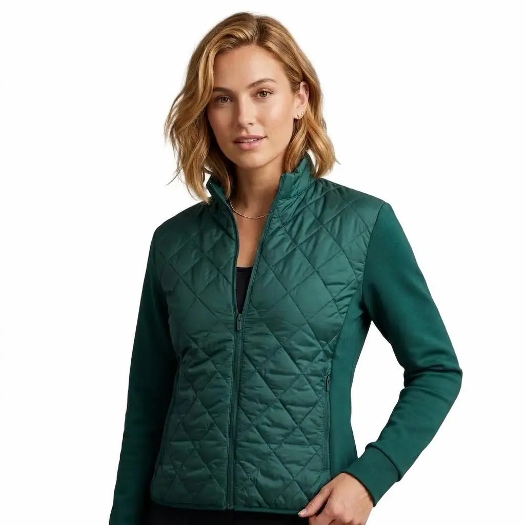 Adidas Ultimate 365 Quilted Full Zip Green Jacket Size M