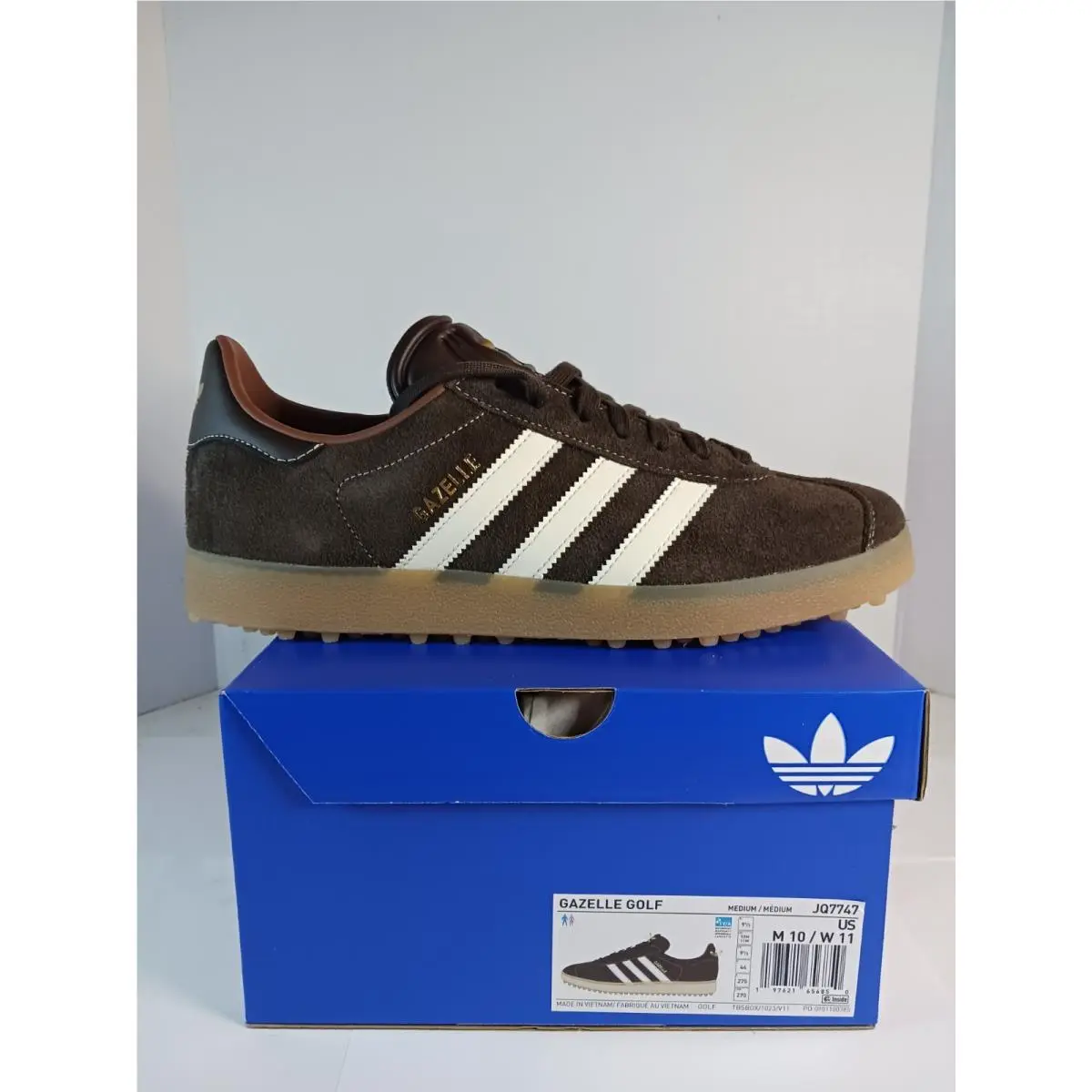 Adidas Gazelle Spikeless Brown Golf Shoes Mens 10 US