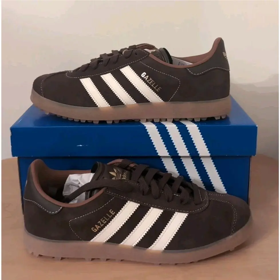 Adidas Men`s Gazelle Spikeless Golf Shoe - Brown - JQ7747 Men`s Size 6/ W 7
