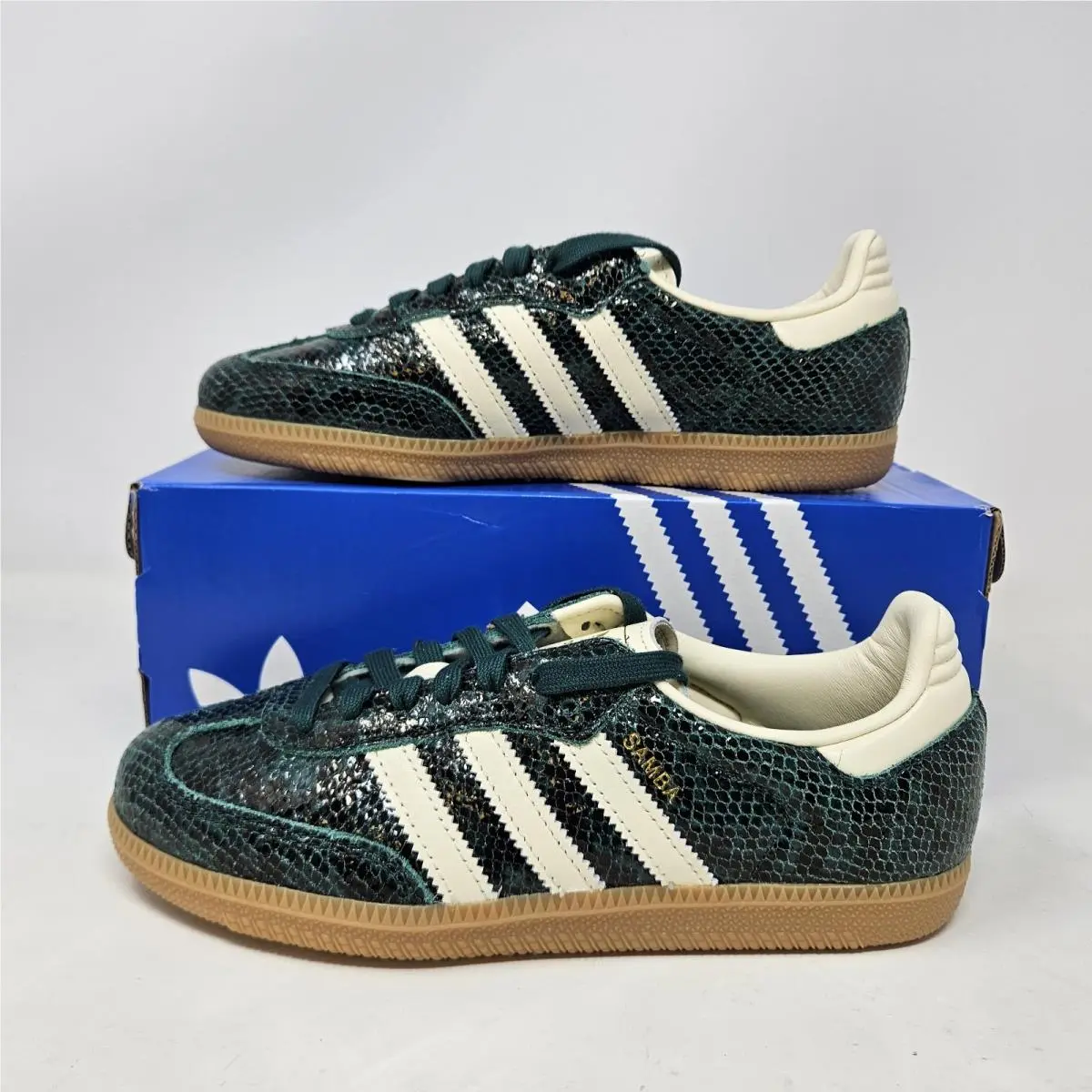 Adidas Women`s Samba OG `snakeskin Pack - Collegiate Green` / JR8848 / 6 Womens
