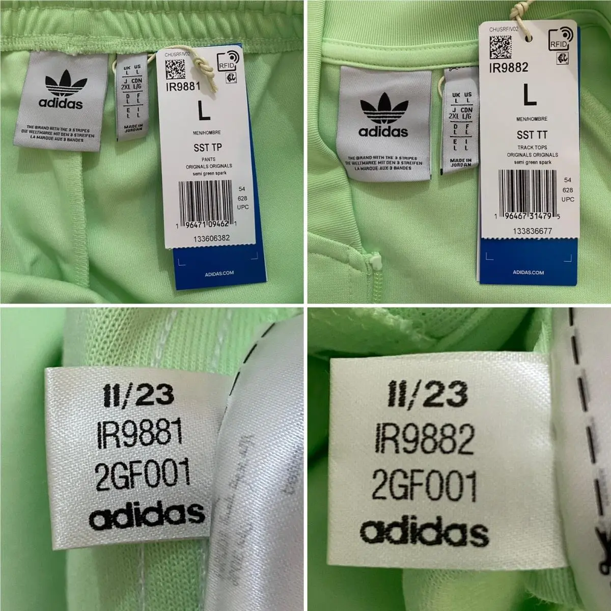 Adidas clothing - Semi Green Spark White 3