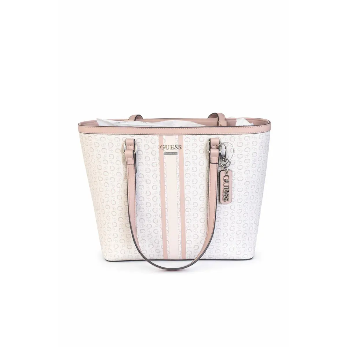Guess Emmers Travel Tote Rose Multi Logo Handbag Large Shoulder Bag