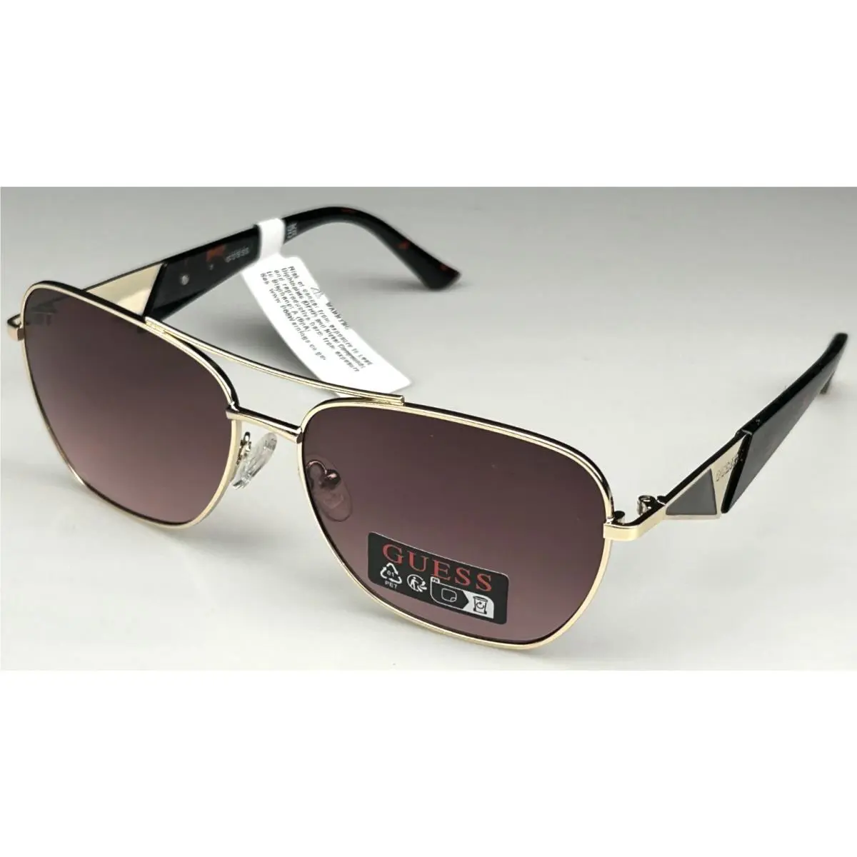 Guess GO00081 32T Women`s 59mm Gold Frame Rose Lens Designer Sunglasses