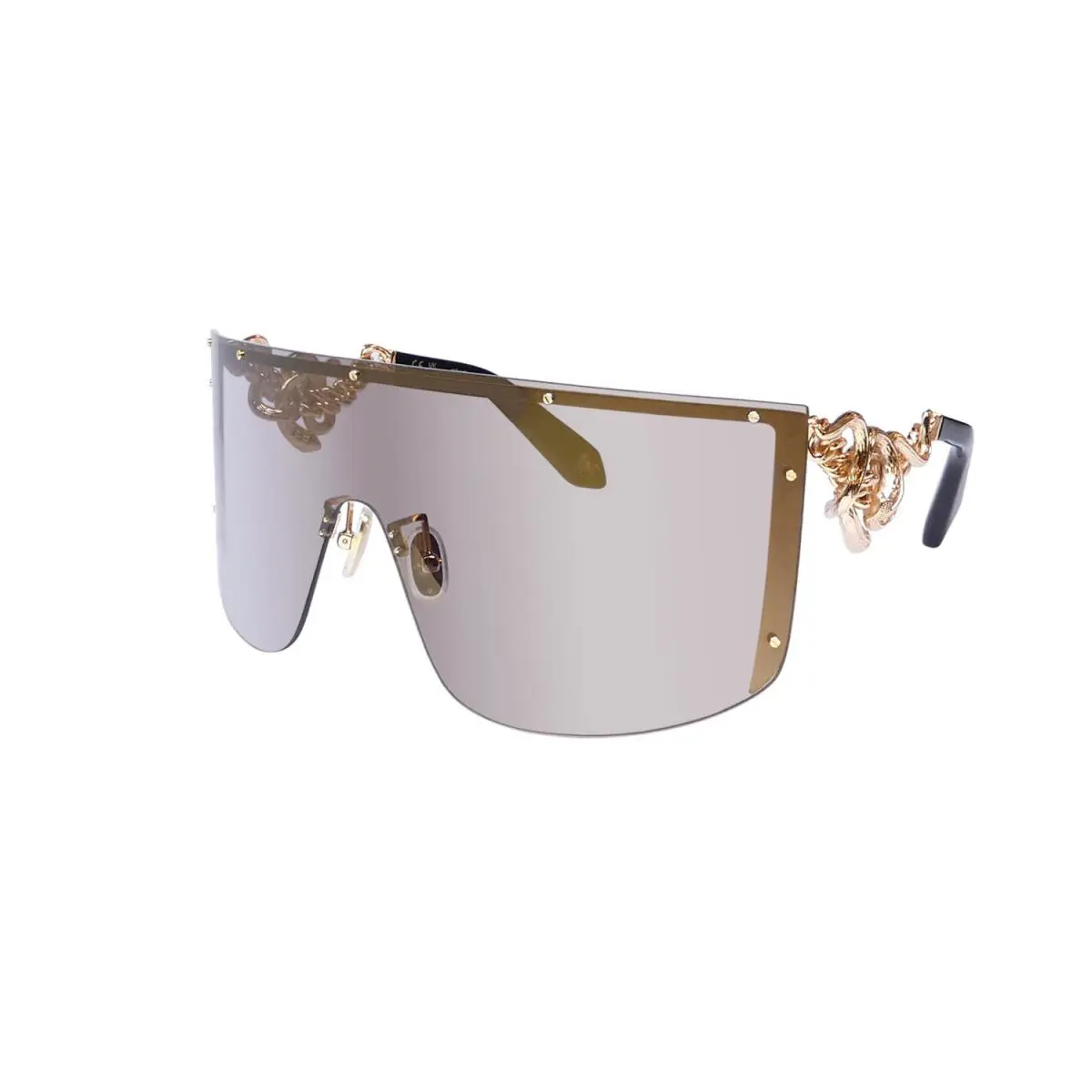 Roberto Cavalli SRC015 Sunglasses Womens Italy Gold Wrap 300G 0-0-0 Metal