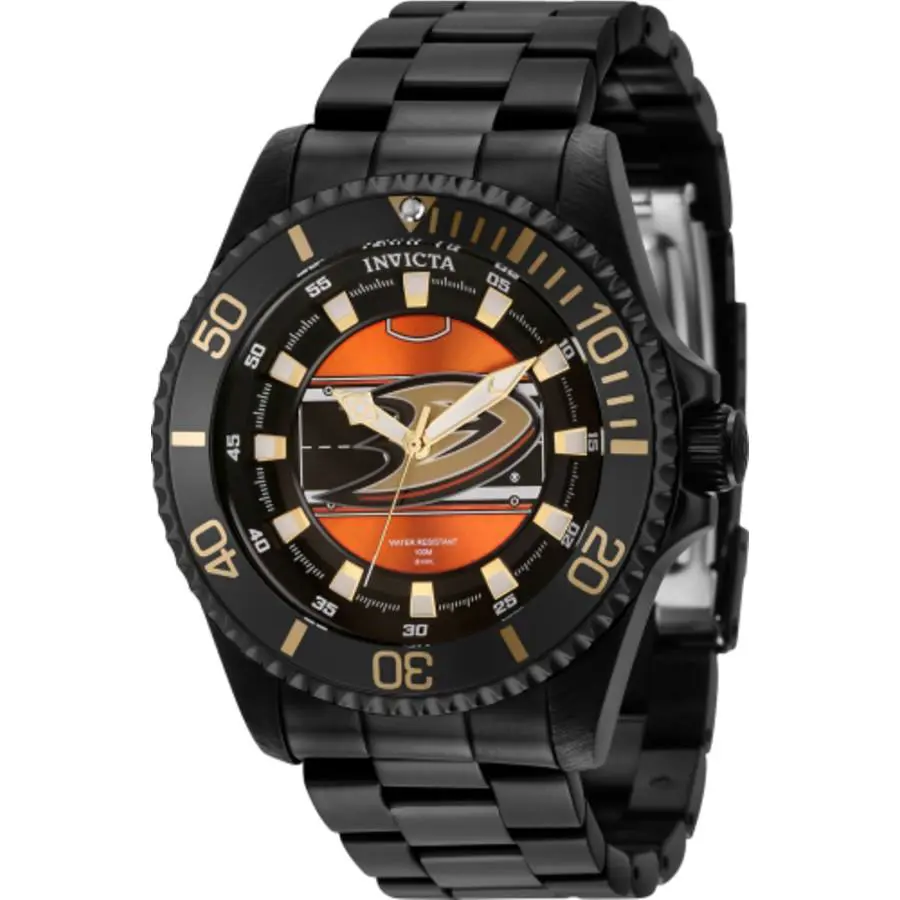 Invicta Nhl Anaheim Ducks Quartz Black Dial Men`s Watch 42257 by Longines