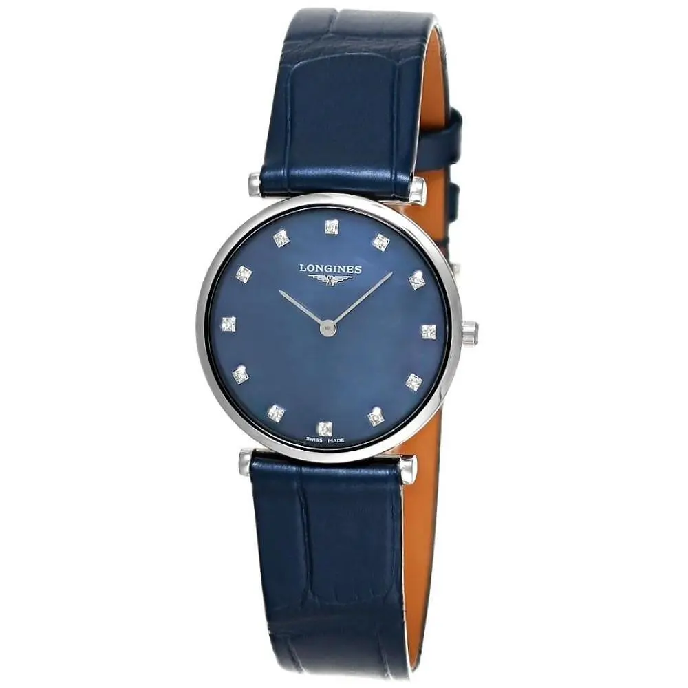 La Grande Classique 29mm Blue Mop Diamond Leather Watch L4.512.4.81.2 by Longines