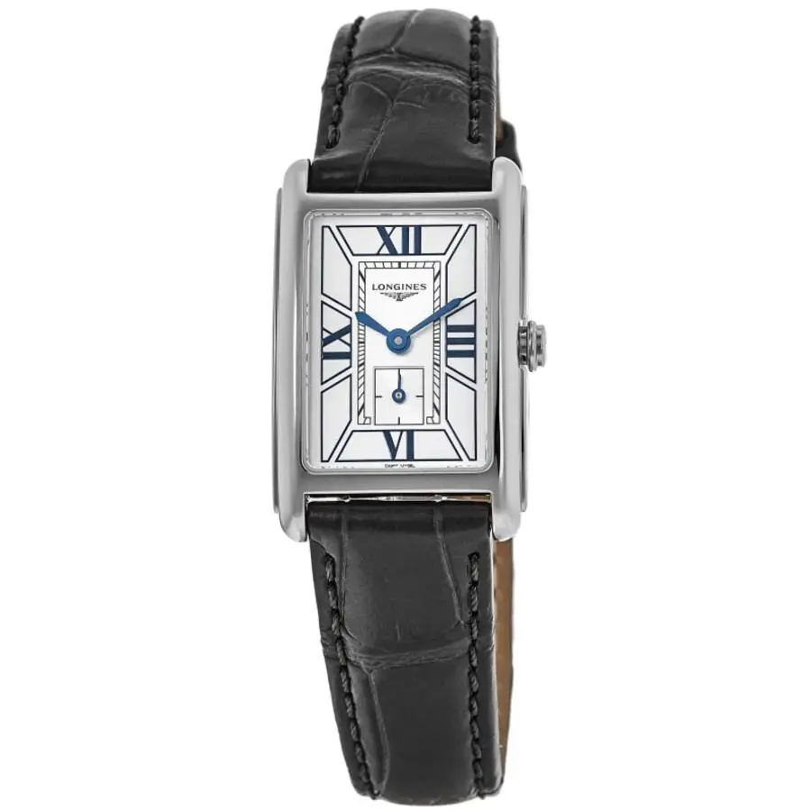 Longines Dolcevita Quartz White Dial Leather Women`s Watch L5.255.4.75.2 - Dial: White, Band: Grey