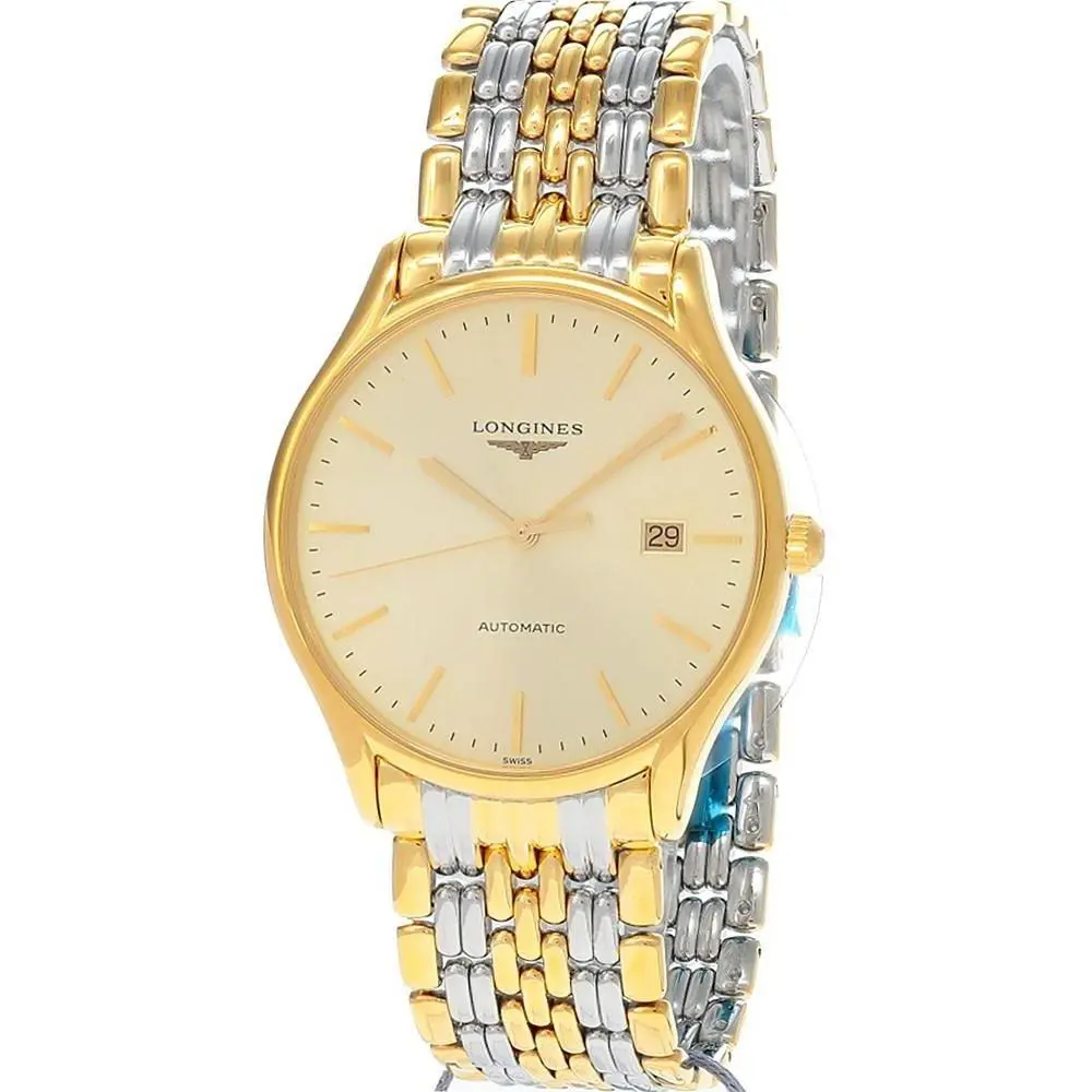 Longines Lyre Automatic 38.5mm Champagne Dial Men`s Watch L4.960.2.32.7 - Dial: Champagne, Band: Gold, Silver, Bezel: Gold