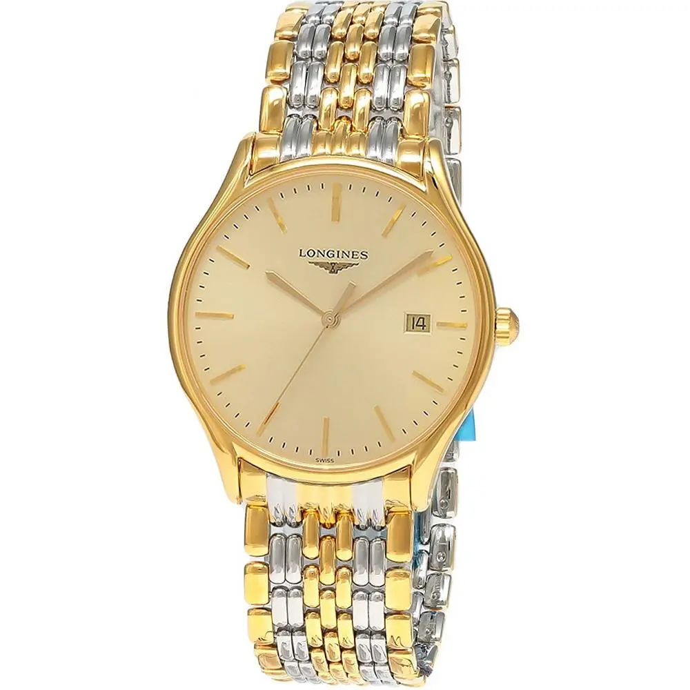 Longines Lyre Quartz 38mm Champagne Dial Two-tone Men`s Watch L4.859.2.32.7 - Dial: Champagne, Band: Gold, Silver, Bezel: Gold