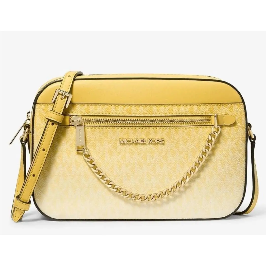 Michael Kors Jet Set Large EW Chain Crossbody Daisy Yellow Leather