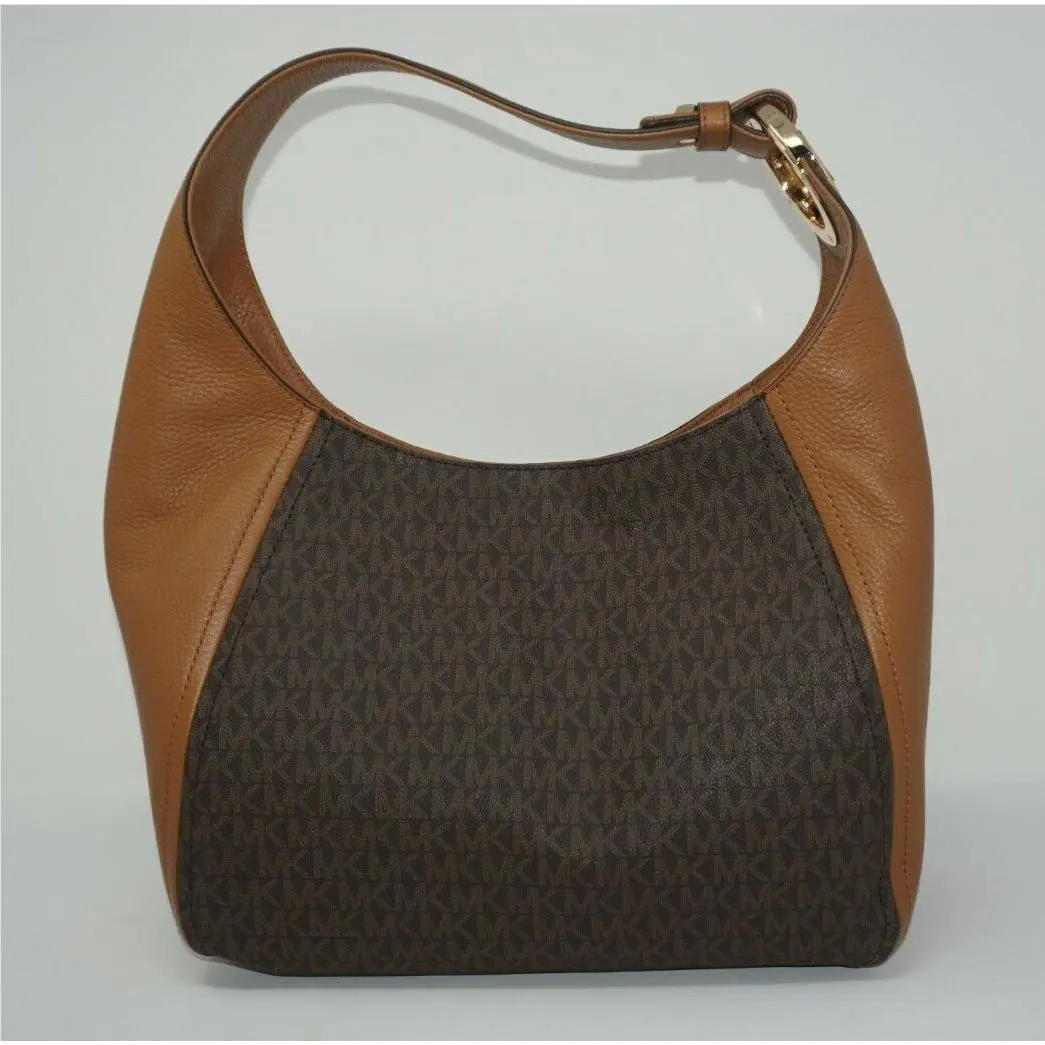 Michael Kors Fulton Signature Brown/acorn Large Hobo Shoulder Bag