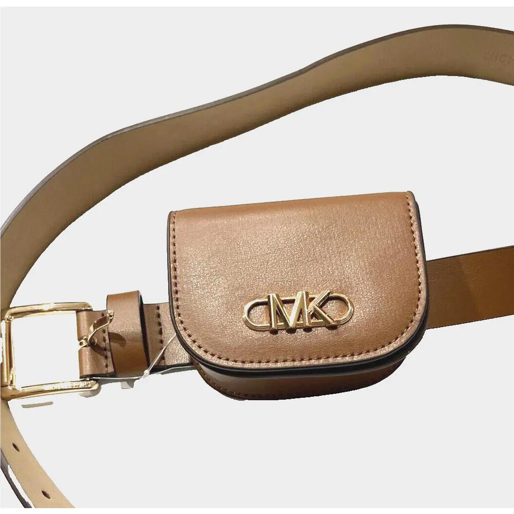 Michael Kors 32 mm Belt w/ Pouch Belt Bag - Large / L - Luggage Brown Leather