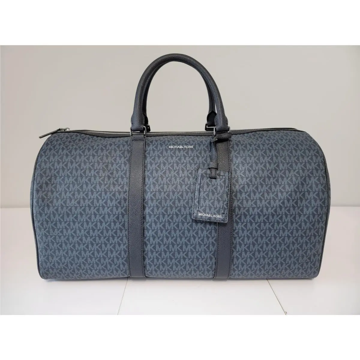 Michael Kors Mens Harrison Logo Admiral Blue Weekender Travel Duffle Bag