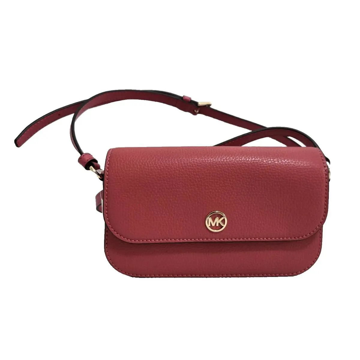 Michael Kors Jet Set Travel SM Leather Flap Shoulder Crossbody Bag Red