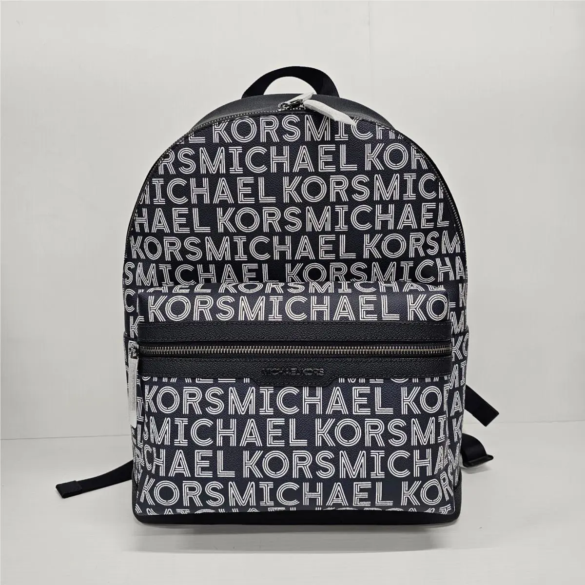Michael Kors Cooper Med Graphic Logo Backpack 37F5LCOB2X Black Brt Wht